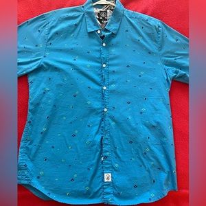 Mens Volcom short sleeve button down shirt